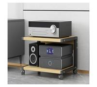 Support de platine à 2 niveaux avec roulettes - Cact HiFi o Rack & DVD/CD Sto pour salon de jeux et studio d'enregistrement - Support AV Ma (50 x 40 x 55 cm)