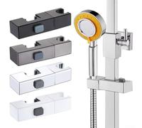 Support de pommeau de douche carré, support pivotant réglable en ABS avec tube rectangulaire et base pour douchette à main de 30 x 18 mm (chromé)