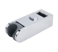 Support de pommeau de douche chromé réglable pour barres coulissantes de 19 à 25 mm - Support pivotant à 360° avec coussinet antidérapant pour salle de bain britannique (30 x 15 mm)