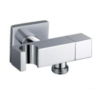 Support de pommeau de douche en cuivre chromé avec valve marche/arrêt intégrée pour connexion G1/2 dans la salle de bain privée ou la salle de bain d'hôtel