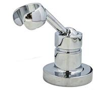 Support de pommeau de douche réglable à 360 degrés avec vis d'installation en cuivre, compatible avec les options de pommeaux de douche standard pour argent, noir, doré, gris (argent)