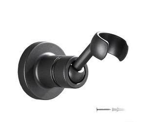 Support de pommeau de douche réglable à 360 degrés en cuivre avec vis pour salle de bain, support de base fixe, finition argentée, convient aux repose-douche standard, décoration moderne (gris)