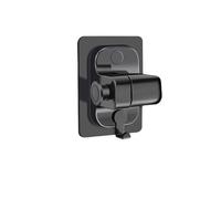 Support de pommeau de douche Support de pomme douche rotatif à 360 degrés, support réglage multiple, Base fixe la buse avec crochet, accessoires(Black-02)
