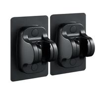 Support de pommeau de douche Support de pomme douche sans perceuse, support mural à ventouse, accessoires salle bain réglables(Black-2pcs)