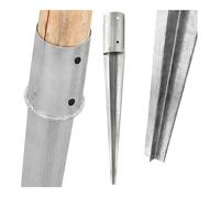 Support de Poteau Ø100mm rond galvanisé, support piquet clôture bois | poteau pour toile ombrage, fixation solide, piquet ancrage sol métal pour jardin, piquet de support, enfoncer stable, ancre