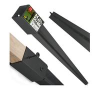 Support de Poteau 70x70mm noir, support piquet clôture bois, ancre | poteau pour toile ombrage, fixation solide, piquet ancrage sol métal pour jardin, piquet de support, enfoncer stable
