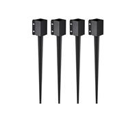 VEVOR Piquet d'ancrage de poteau de clôture, 4 pcs, support de poteau en métal avec revêtement en poudre noir, extérieur 914 x 113 x 113 mm (intérieur 89 x 89 mm) pour boîte aux lettres et terrasse
