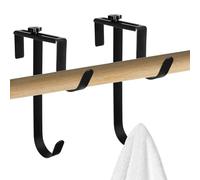 Support de poteau de piscine | Cintre réglable en métal robuste | 2 crochets de piscine pour clôture - pour tuyau, râteau, filet, brosse, écumoire, serviette