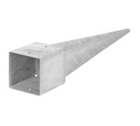 Support de poteau, Douille de fond, Prise de terre, 120 x 120 x 900 mm, Galvanisé à chaud, Pour poteaux carrés en bois, ADGO