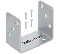 Support de poteau en U à visser 100mm - Argent Galvanisé - Fixation Flexible - Résistant à la Corrosion - Base de Poteau - KOTARBAU
