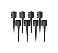 VEVOR Piquet d'ancrage pour poteau de clôture,8 pcs, support de poteau en métal enduit de poudre noire, extérieur 610 x 113 x 113 mm (intérieur 89 x 89 mm) pour boîte aux lettres et barre de jardin