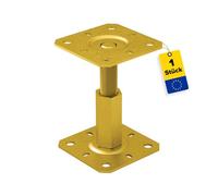 Support de poteau réglable en hauteur de 100 à 150 mm - Support de poteau à visser - Pied de support - Ancrage de poteau - Douille à visser - Ancre - Tige filetée M20 - Plaque d'ancrage 100/130 x 3 mm