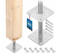 Support de poteau - set de 6 pied de poteau galvanisé et réglable - pour bois - filetage M24 mm - 110 x 110 x 250 mm - KOTARBAU
