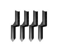 Support de poteau SucceBuy Acier Noir Pack de 4 Hauteur 61 cm pour bois 89 mm
