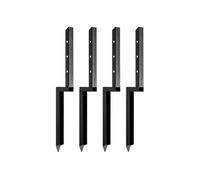 Support de poteau SucceBuy Acier Noir Pack de 4 Hauteur 86.4 cm pour bois 51 mm