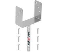KOTARBAU® Support Poteau à Sceller - Acier Galvanisé - 151 mm - Argent - Pied de Poteau Bois - avec Ancrage Béton - Embase Robuste pour Clôture Jardin Terrasse