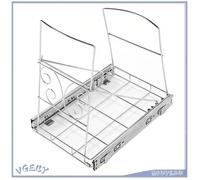 Support de poubelle extractible organisateur de poubelle coulissant sous l'armoire en acier inoxydable extensible pour poubelles