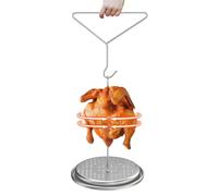 Support de poulet durable : acier résistant à la rouille, support vertical | surélevé, facile à , ajustement universel | Grille, au four, barbecue en plein air, co