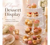 Support de présentation de desserts en acrylique transparent à bord ondulé, tour à cupcakes transparente à étages avec plateau festonné, présentoir de service amovible pour fête, convient pour cupcake