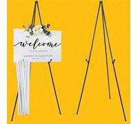 Support de présentation de panneau et d'affiche de mariage de 63 pouces, avec sac de rangement, capacité de 5 livres, chevalet de sol pliable portable pour bannières et affiches de mariage, trépied mé