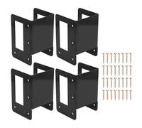 Support de Rack à Bûches Support de Support de Bois de Chauffage Réglable en Acier Robuste Pré-percé Antirouille pour Cheminée de Stockage de Bois Intérieur et Extérieur Noir 4PCS