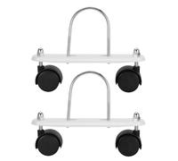 Support de Radiateur Mobile Pivotant à Roulettes en U, Lot de 1 Paire | Acier et Fer, Base Stable Antidérapante, Blanc, pour Bain D'huile et Chauffage Terrasse