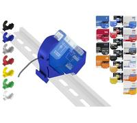 Support de rail DIN « Mini » pour 18 shellys : 1 Gen3, 1PM Gen3, 2PM Gen3, i4 Gen3, Plus 1, Plus 1PM, Plus 2PM, Plus i4, Plus 0-10 V, Wave 1PM, Wave 2PM, Wave Shutter, Wave i4 (bleu prime)