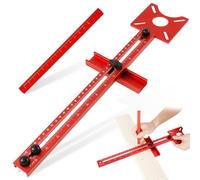 Support de rainure de fraisage 4 en 1, gabarit de coupe de cercle en alliage d'aluminium, guide de toupie multifonction pour couper des cercles, outil de défonceuse réglable pour le travail du bois