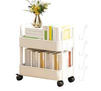 Support De Rangement À 2 Niveaux Sur Roulettes-Chariot Utilitaire De Rangement De Cuisine Support De Rangement Roulant Pour Cuisine,chambre À Coucher, Salle De Bain |Chariot De Rangement Sur Roulettes