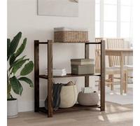 Support de rangement à 3 niveaux noir 80x38x90 cm bois pin Noir G