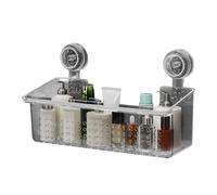 Support de rangement à ventouse pour douche - PET + PC, 31,5 x 14,5 x 18,5 cm, design de grande capacité, installation flexible, drainage rapide pour salle de bain, cuisine, toilettes, douche