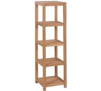Support de rangement de bain 4 niveaux teck massif 42x42x165 cm Brun G