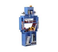 Support De Rangement Livres en Bois À 4 Niveaux, Bibliothèque Créative Géométrique sur Pied, Affichage D'ornements Artistiques, Capacité Charge 150 Kg for Le Salon du Bureau(Blue)