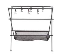 Support de Rangement pour Barbecue Pliable Portable en Alliage D'aluminium | Noir, Léger et Compact, Usage Pêche et Pique-niques, Rangement Pratique pour Sorties en Plein Air