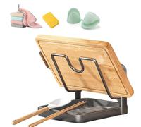 Support de rangement pour couvercles de casserole de cuisine en acier inoxydable 304 pendant la cuisson, repose-couvercle et cuillère - Organiseur de cuisine multifonction pour éviter les dégâts