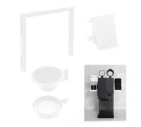 Support de rangement pour tasses filtrantes, brosses, cartes à puce, blanc | Emplacements dédiés pour filtres, tasses, cartes, pinceaux ; garde l'espace de travail bien rangé ; finition noire élégante