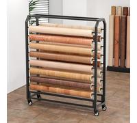 Support de rangement robuste pour rouleaux de tissus textiles commerciaux, barre de suspension réglable pour vinyle, papier transfert, ruban adhésif - Organiseur en acier durable pour un acc