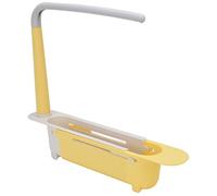 Support de Rangement Télescopique pour évier, évier de Filtre à Panier de Vidange Librement Réglable, Support de Rangement Extensible pour évier de Grande Capacité pour évier de Cuisine(jaune)