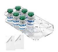 Support de rangement transparent pour fioles, 15 x 6 x 3 cm, affichage mural en acrylique avec design transparent, matériau de qualité laboratoire, structure peu encombrante, organisation d'intérieur