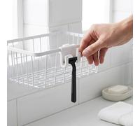 Support de rasoir pour douche, crochets de douche suspendus sur le bord de | Support de douche sans perçage, sans dommage, résistant et étanche - Multi-usage - Pour mur de salle de bain - Blanc