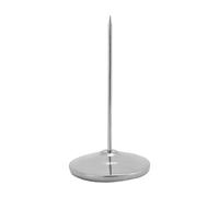 Support de reçu en acier inoxydable Spike Stick Support de poteau droit durable pour bureau restaurant cuisine argent 16 cm hauteur 8 cm diamètre de base