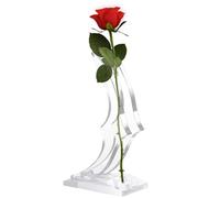 Support De Rose - Acrylique 73x40x132mm | Socle Pour Fleur Unique | Présentoir Transparent Tige Longue Décoration Intérieure Et Ornement De Luxe