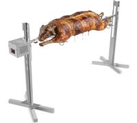 Support De Rôtisserie Électrique, Rôtissoire De Barbecue En Acier Inoxydable De 135 Cm (53 Pouces) Avec Moteur De 25 W, Réglage De La Hauteur Sur 5 Niveaux Et Capacité De Charge De 40 Kg (88 Lb)