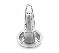 Support de rôtissoire à poulet en acier inoxydable, support vertical pour canettes de bière avec poêle d'égouttement pour griller et grille à volaille robuste pour barbecue, argenté