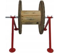 Support de rouleau de bobine de câble - tambour vide - Déroulement de câble - Construction en acier solide - Jusqu'à 350 kg - Rouge