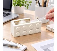 Support de ruban de construction avec cutter, distributeur de ruban adhésif transparent créatif, organisateur de bureau pour la maison et les travaux manuels, blanc