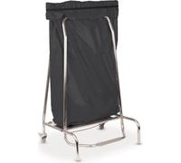 Support de sac poubelle en inox Frein Roulettes pivotantes Caoutchouc Pince 80 -110 L Casselin, Contenu:110L
