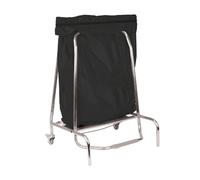 Support de sac poubelle en inox Frein Roulettes pivotantes Caoutchouc Pince 80 -110 L Casselin, Contenu:80 L