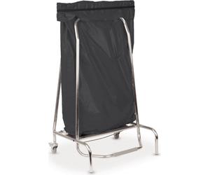 Support de sac poubelle en inox Frein Roulettes pivotantes Caoutchouc Pince 80 -110 L Casselin, Contenu:110L