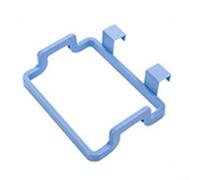 Support de sac poubelle en plastique à suspendre pour porte d'armoire (bleu | S'adapte aux sacs standard, s'accroche aux portes d'armoire, économise de l'espace sur le comptoir, facile d'accès, blanc